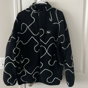 Mens Black DIME Puzzle Piece Fleece Size Large